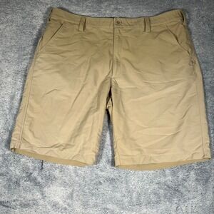 Under Armour Mens Golf Shorts 40 Khaki Tan Performance Stretch Flat Front